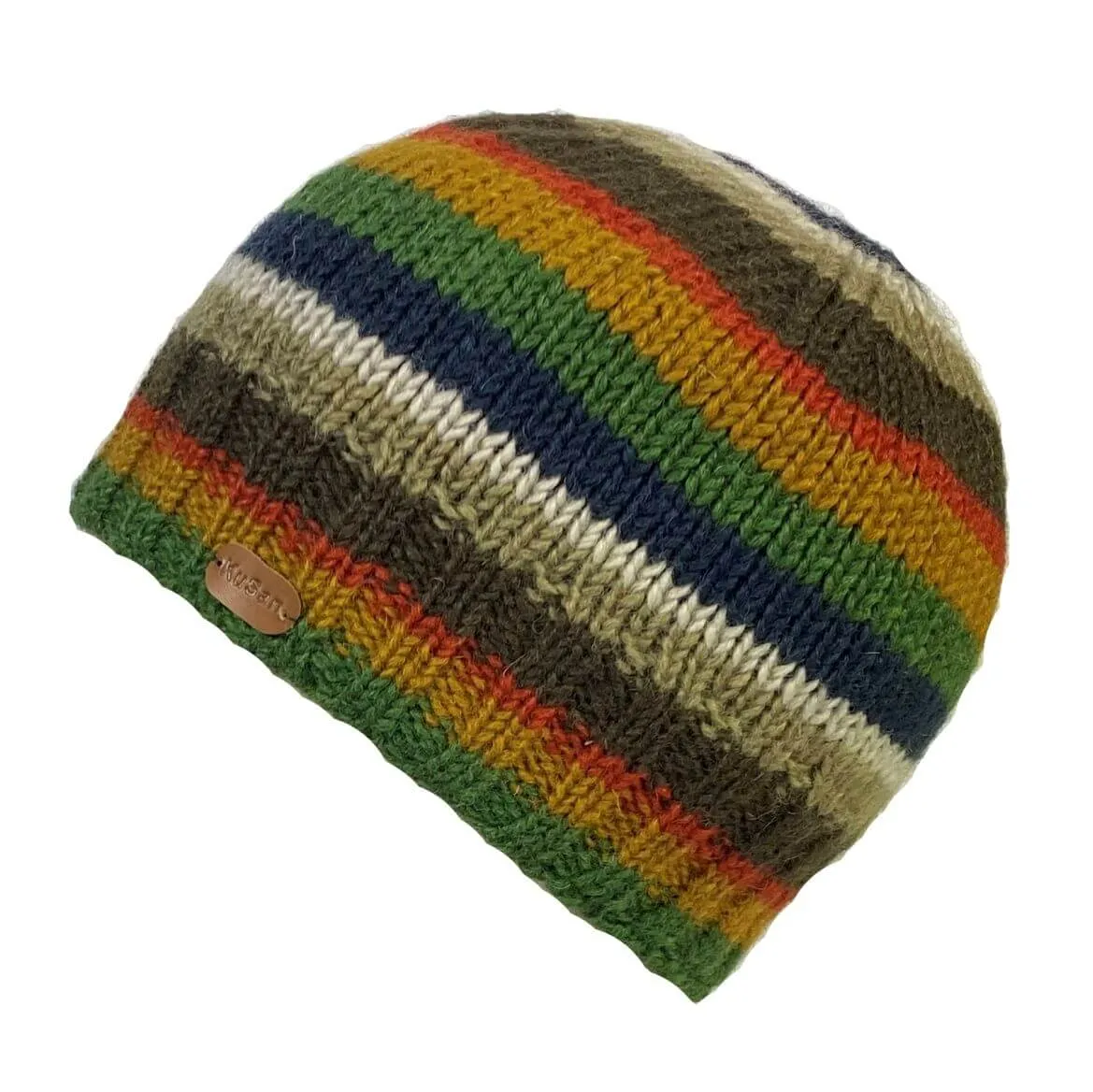 Brooklyn Beanie Stripe Green Orange