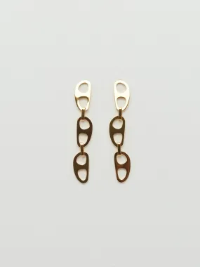 Gold Tab Drop Earrings