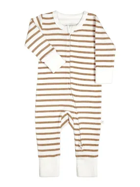 Makemake | Organic 2-Way Zip Romper in Stripes