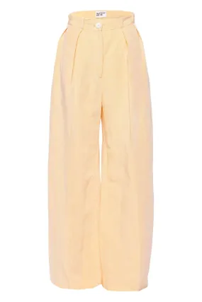 Mango Linen Button Pleated Trouser