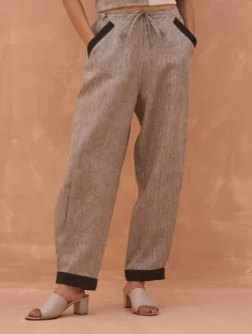 "Hana Linen Pants - Charcoal